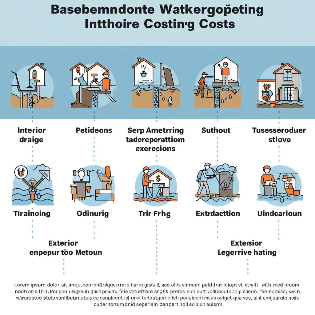 Visual representation of basement waterproofing cost comparison, highlighting different methods